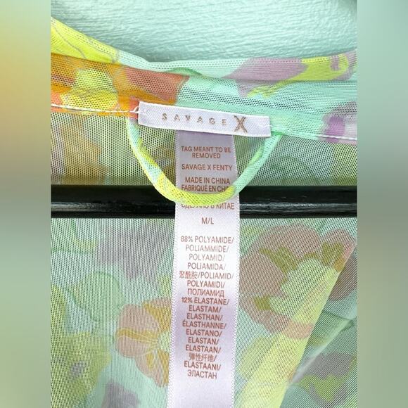 Savage x Fenty Free Spirit Floral Mesh Full-Length Robe Flower Power date M/L - Picture 5 of 8